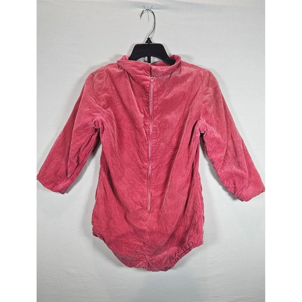Vintage Pink Crushed Velvet Dance‎ Leotard 3/4 Sleeve Recital